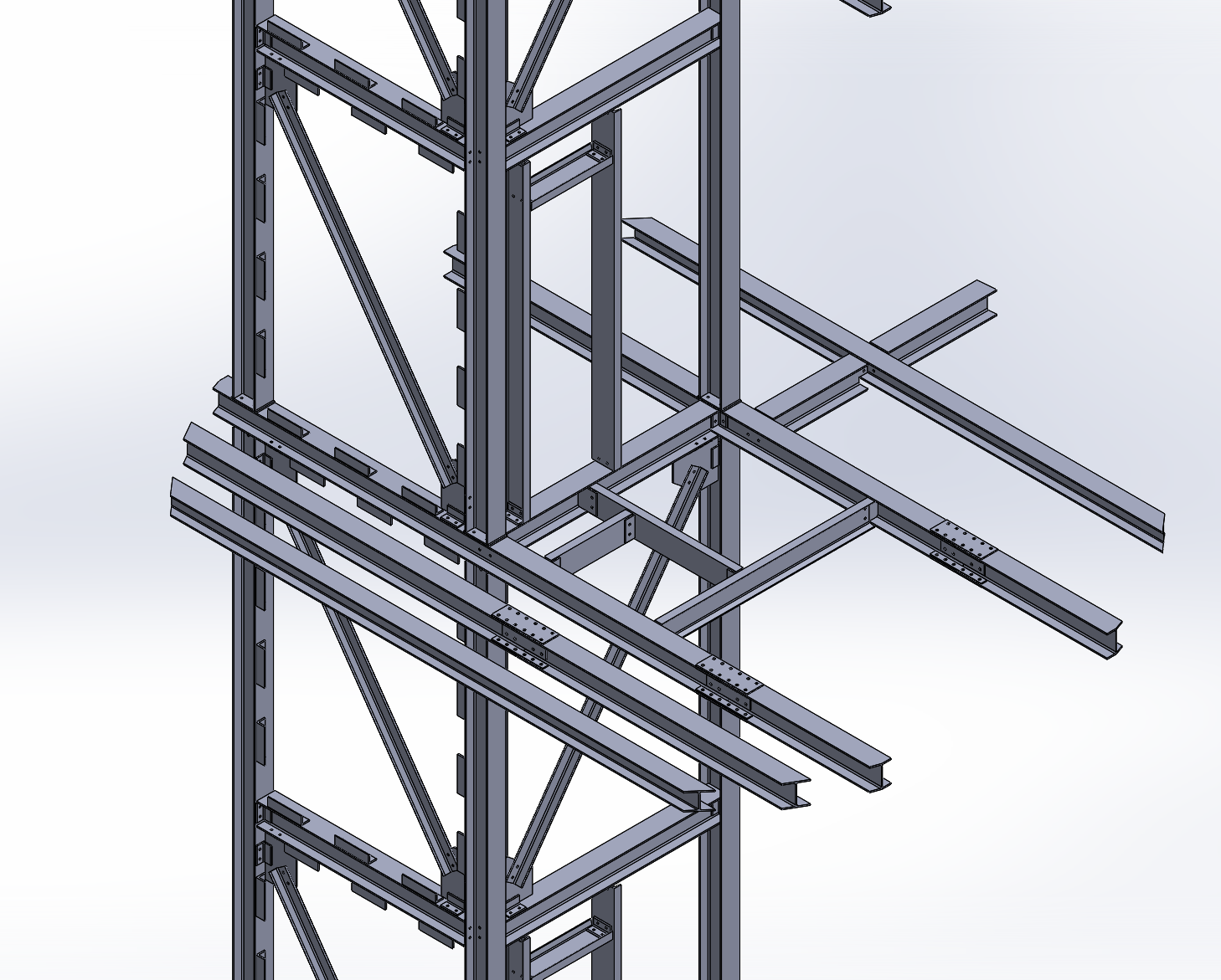 Steel framing for Elevator Shaft